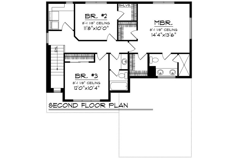 Dream House Plan - Floor Plan - Upper Floor for Modern House Plan #70-1509 - 3 bed, 2.5 bath
