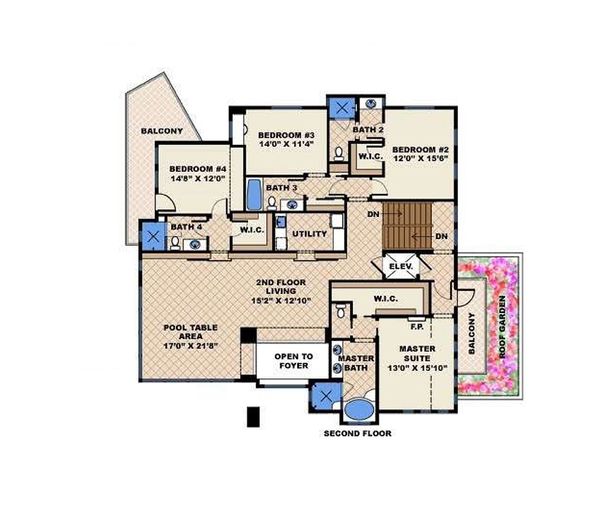 Modern Floor Plan - Upper Floor Plan #27-533