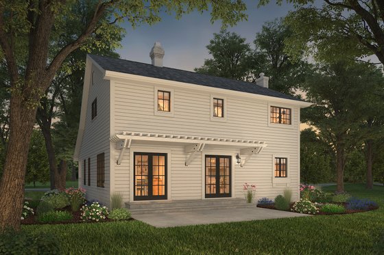 Exterior - Rear Elevation 3 for Country House Plan #427-1 - 3 bed, 2.5 bath