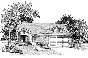 Cottage Exterior - Front Elevation Plan #70-117