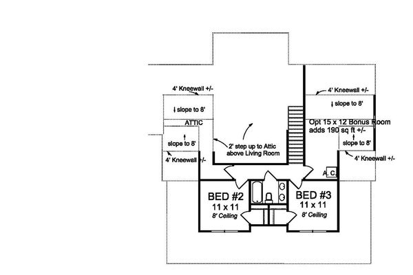 Farmhouse Floor Plan - Upper Floor Plan #513-2184
