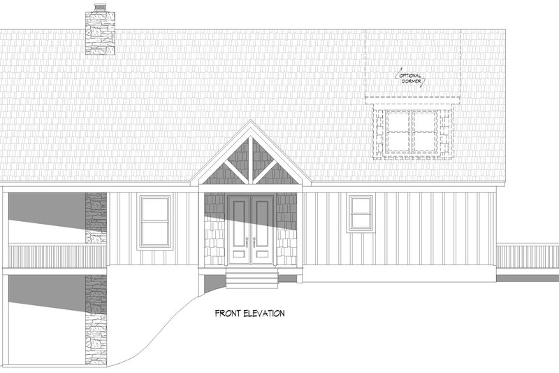 Architectural House Design - Exterior - Front Elevation 3 for Country House Plan #932-1240 - 2 bed, 2.5 bath