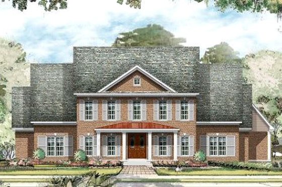 Exterior - Front Elevation for Colonial House Plan #424-220 - 4 bed, 5 bath