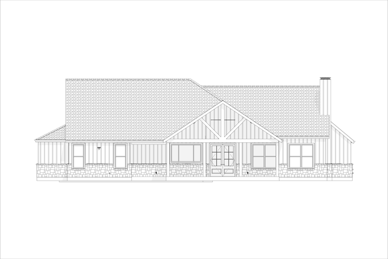 House Design - Exterior - Rear Elevation 1 for Craftsman House Plan #1127-5 - 3 bed, 2.5 bath