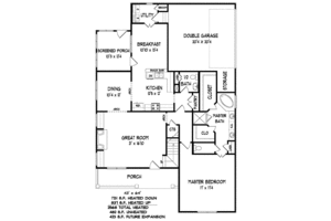 Floor Plan - Main Floor for Farmhouse House Plan #424-228 - 3 bed, 2.5 bath