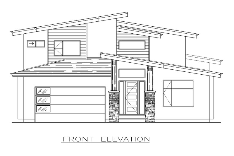 Dream House Plan - Exterior - Front Elevation 3 for Contemporary House Plan #1100-103 - 4 bed, 3 bath