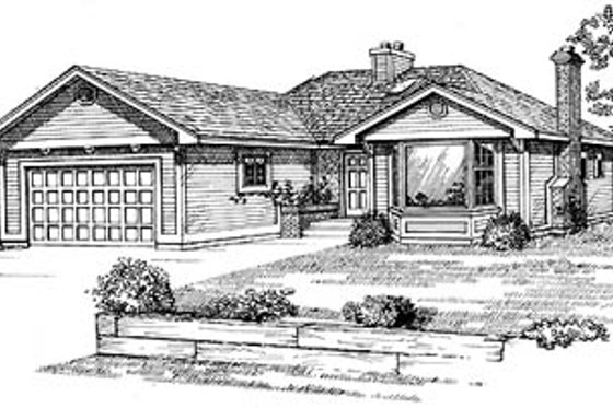 Exterior - Front Elevation for Traditional House Plan #47-139 - 3 bed, 2 bath