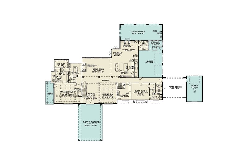 House Design - Floor Plan - Main Floor for Modern House Plan #923-423 - 5 bed, 6.5 bath