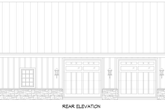Exterior - Rear Elevation for Country House Plan #932-1311, 0 bath