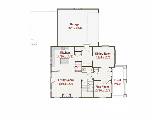 Craftsman Floor Plan - Main Floor Plan #461-12