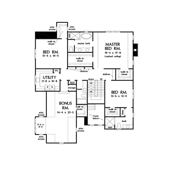 Farmhouse Floor Plan - Upper Floor Plan #929-1120