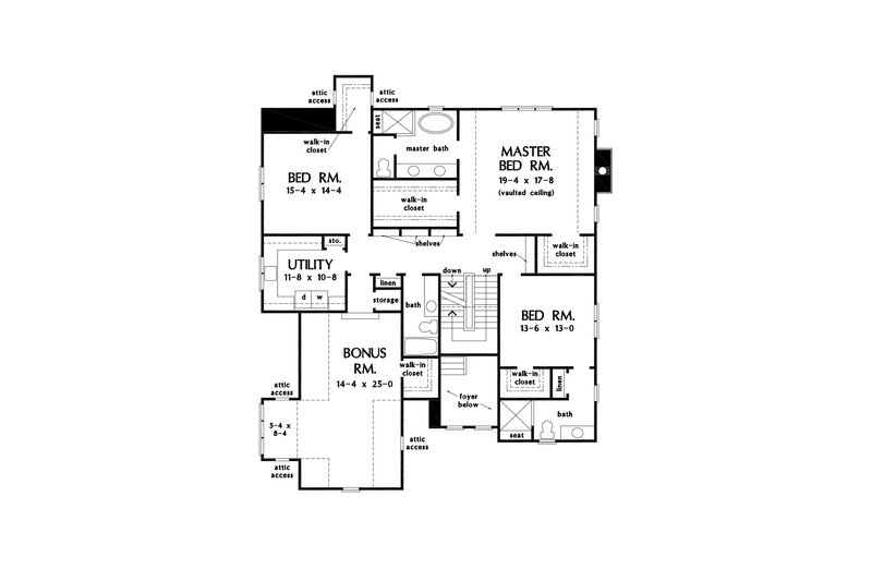 Home Plan - Floor Plan - Upper Floor for Farmhouse House Plan #929-1120 - 4 bed, 4.5 bath