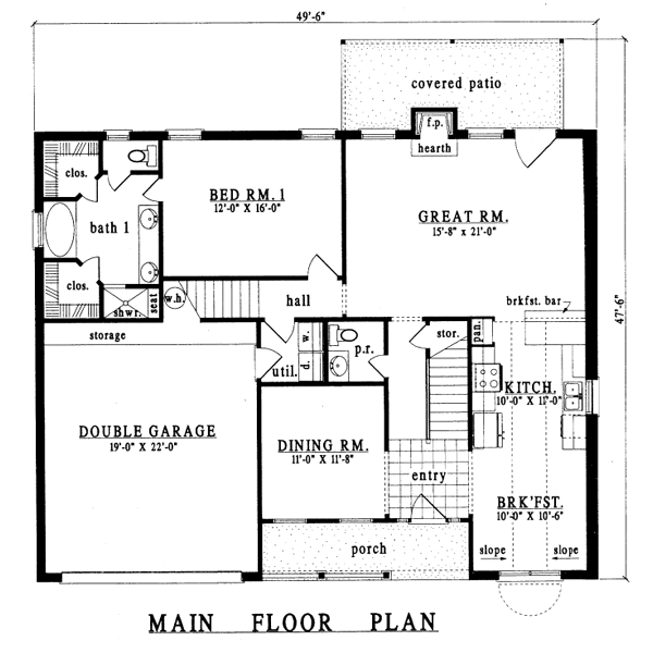 Traditional Floor Plan - Main Floor Plan #42-210