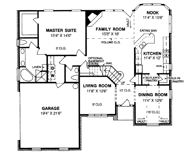 Dream House Plan - Traditional Floor Plan - Main Floor Plan #20-228