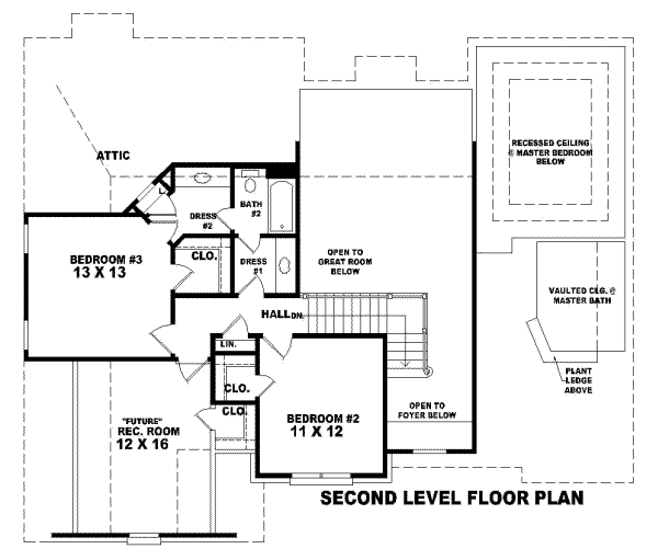 European Floor Plan - Upper Floor Plan #81-885