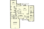 European Style House Plan - 3 Beds 2 Baths 1959 Sq/Ft Plan #16-157 