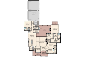 Floor Plan - Main Floor for Modern House Plan #1081-11 - 4 bed, 4.5 bath