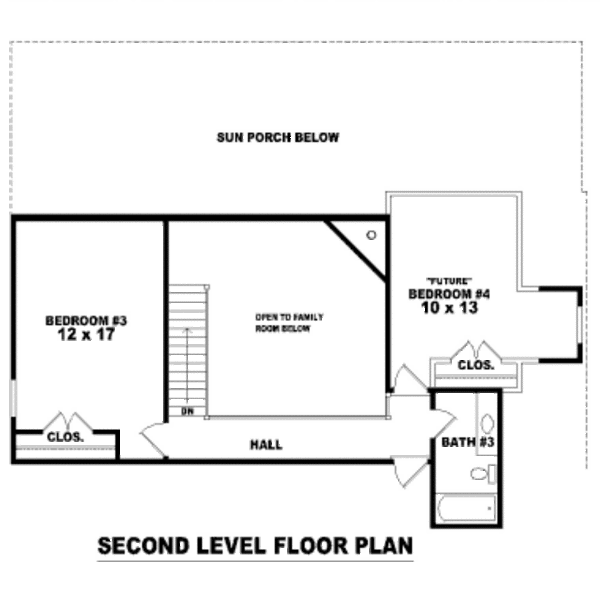 Traditional Floor Plan - Upper Floor Plan #81-13733