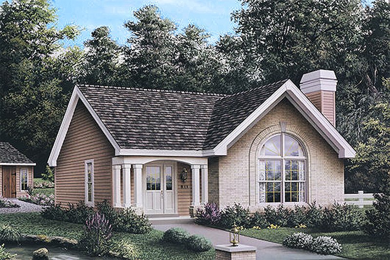 Architectural House Design - Cottage Exterior - Front Elevation Plan #57-196