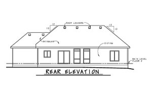 Exterior - Rear Elevation for Ranch House Plan #20-2295 - 3 bed, 2 bath