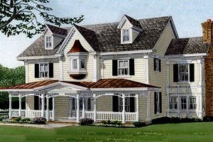 Southern Exterior - Front Elevation Plan #410-110