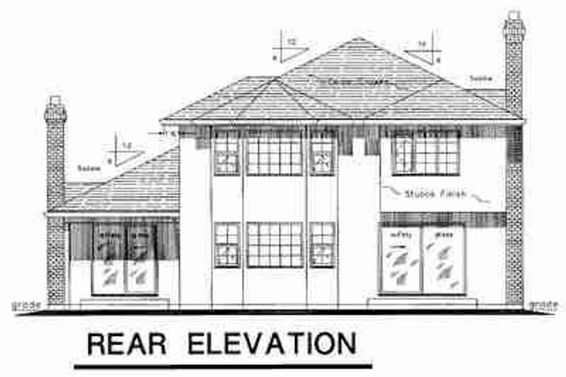 Dream House Plan - Exterior - Rear Elevation for European House Plan #18-9038 - 5 bed, 2.5 bath
