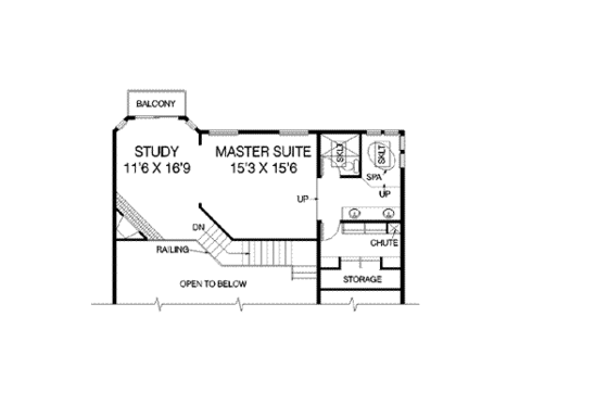 Floor Plan - Upper Floor for Traditional House Plan #60-308 - 4 bed, 2.5 bath