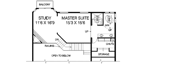 Home Plan - Traditional Floor Plan - Upper Floor Plan #60-308