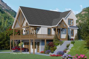 Country Exterior - Front Elevation Plan #932-896