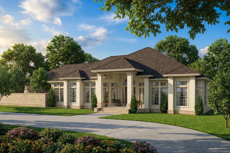 House Blueprint - Ranch Exterior - Front Elevation Plan #17-2273