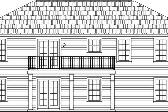 Exterior - Rear Elevation for Ranch House Plan #21-371 - 3 bed, 2 bath