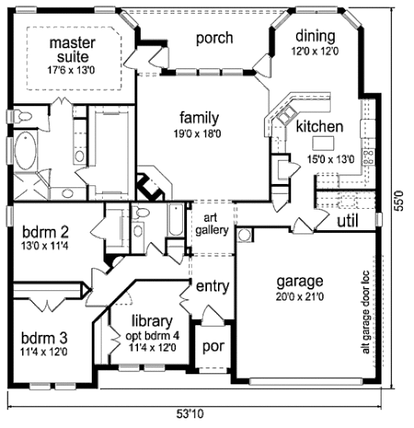 Architectural House Design - European Floor Plan - Main Floor Plan #84-480