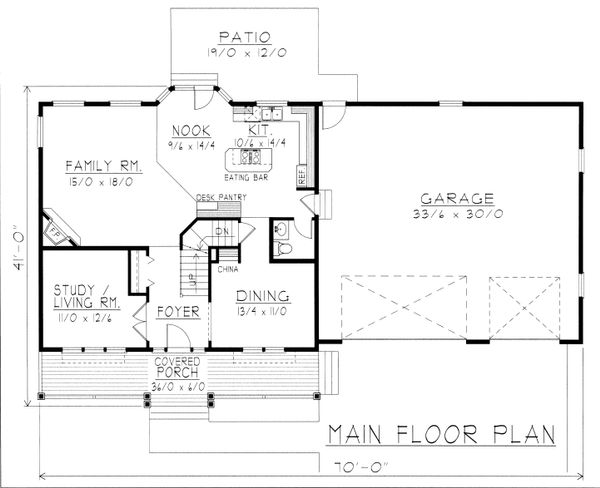 Farmhouse Floor Plan - Main Floor Plan #112-165