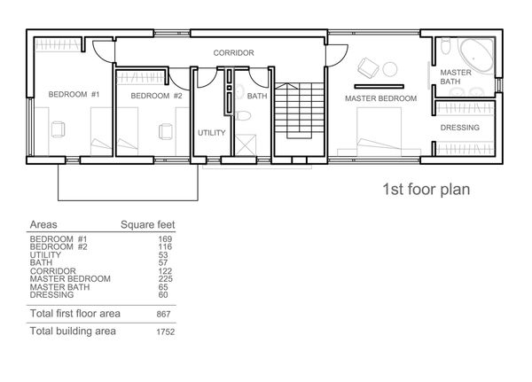Modern Floor Plan - Upper Floor Plan #552-3