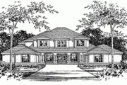 Mediterranean Style House Plan - 4 Beds 4 Baths 4939 Sq/Ft Plan #472-20 