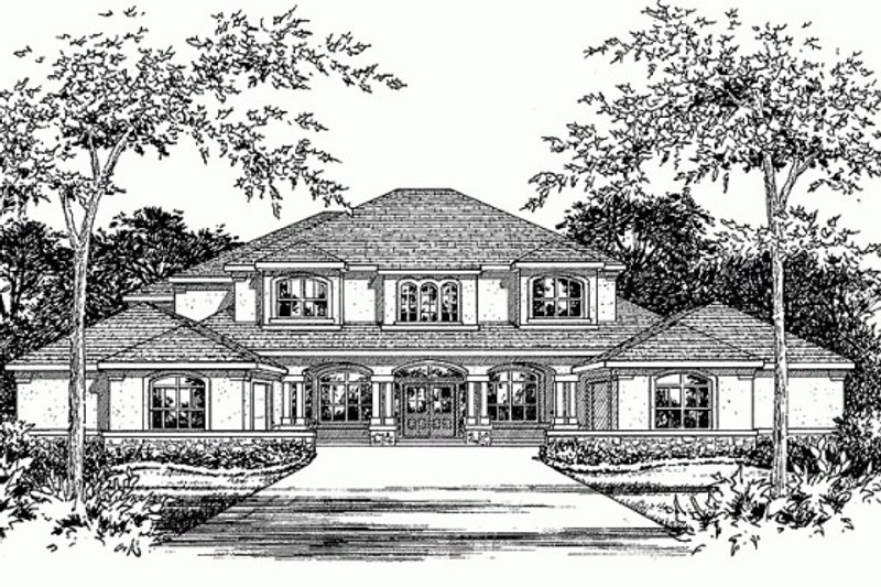 House Plan Design - Mediterranean Exterior - Front Elevation Plan #472-20