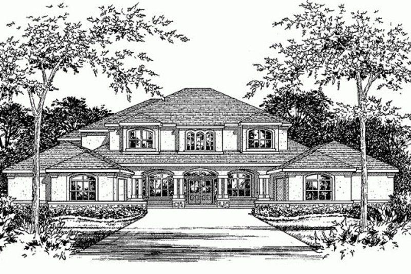 House Blueprint - Mediterranean Exterior - Front Elevation Plan #472-20