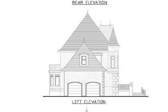 Exterior - Rear Elevation for European House Plan #138-113 - 4 bed, 2.5 bath