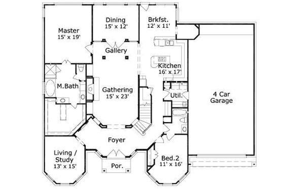 Floor Plan - Main Floor for Traditional House Plan #411-188 - 6 bed, 4 bath