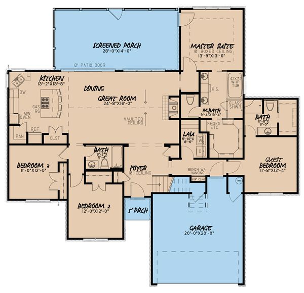 Traditional Floor Plan - Main Floor Plan #923-37