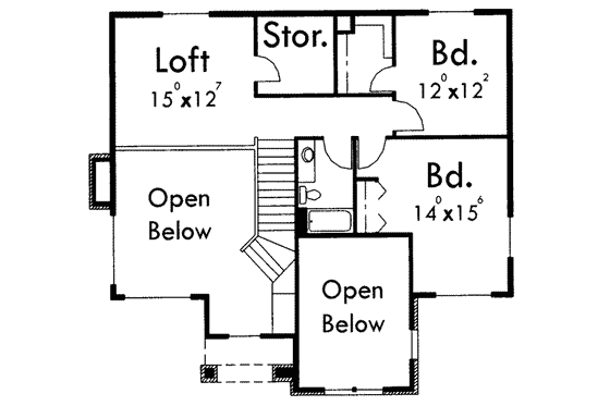 Floor Plan - Upper Floor for Traditional House Plan #303-330 - 4 bed, 2.5 bath