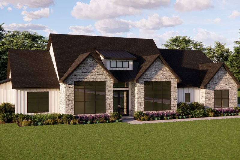 Architectural House Design - Exterior - Front Elevation 3 for Modern House Plan #1119-16 - 4 bed, 3 bath
