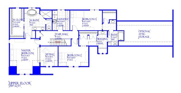 Architectural House Design - European Floor Plan - Upper Floor Plan #901-143