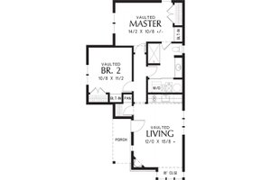 Floor Plan - Main Floor for Cottage House Plan #48-653 - 2 bed, 1 bath