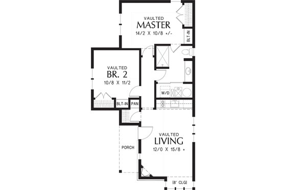 Floor Plan - Main Floor for Cottage House Plan #48-653 - 2 bed, 1 bath