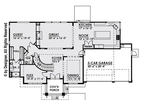 House Plan Design - Contemporary Floor Plan - Main Floor Plan #1066-14