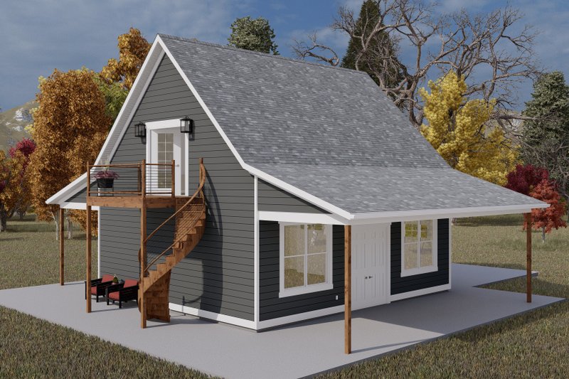Architectural House Design - Exterior - Rear Elevation 1 for European House Plan #1060-131, 0 bath
