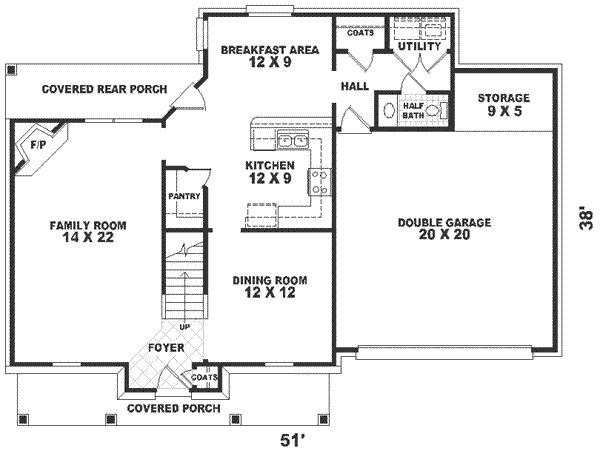 Colonial Floor Plan - Main Floor Plan #81-119