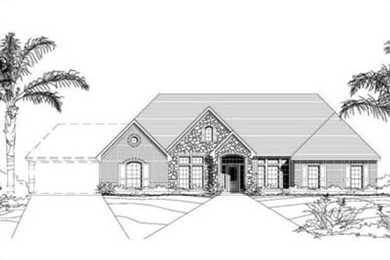 Exterior - Front Elevation for Traditional House Plan #411-155 - 4 bed, 3.5 bath