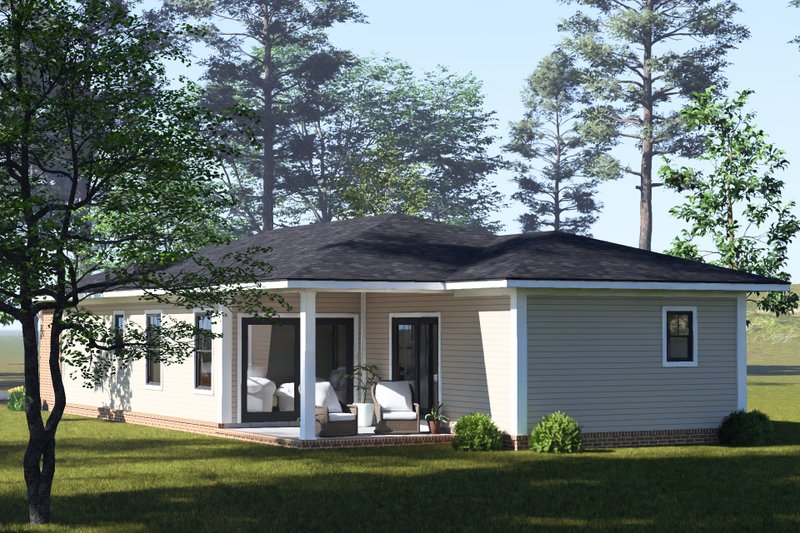 Home Plan - Exterior - Rear Elevation for Modern House Plan #513-2501 - 2 bed, 2 bath